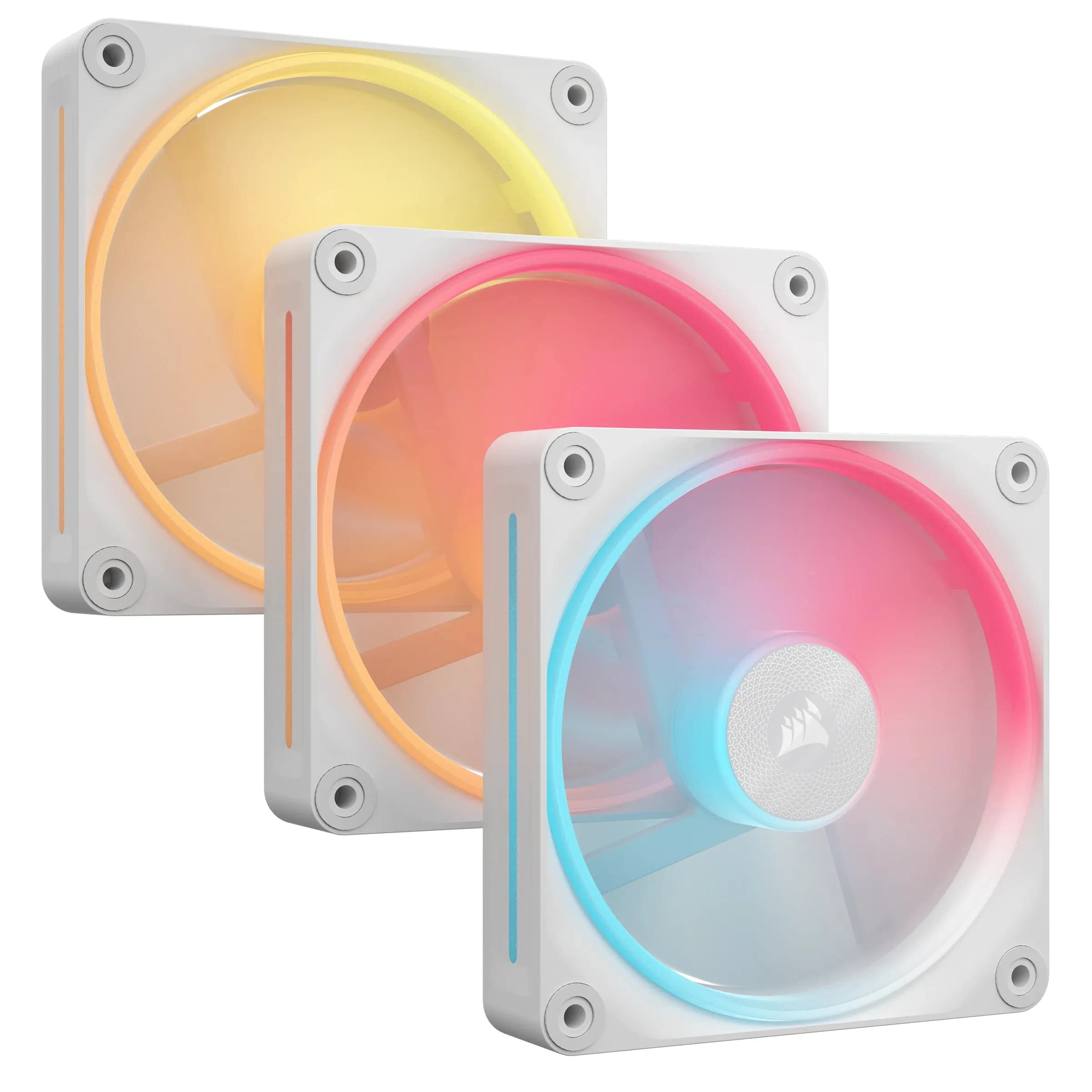 Corsair iCUE LINK LX120-R RGB 120 mm PWM Reverse -kotelotuulettimien aloituspakkaus - Valkoinen (3 kpl)