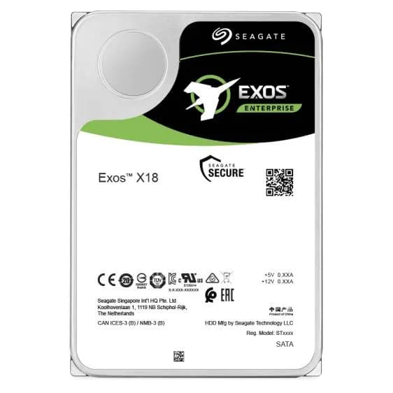 Seagate Exos X18 3.5" 18 Tt, 7200 RPM, 256 MB, SATA III -kovalevy (yrityskäyttöön)