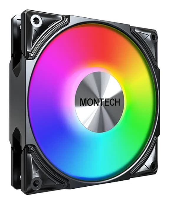 Montech METAL PRO 12 PWM ARGB -tuuletin, nestelaakeri, 120 mm, musta