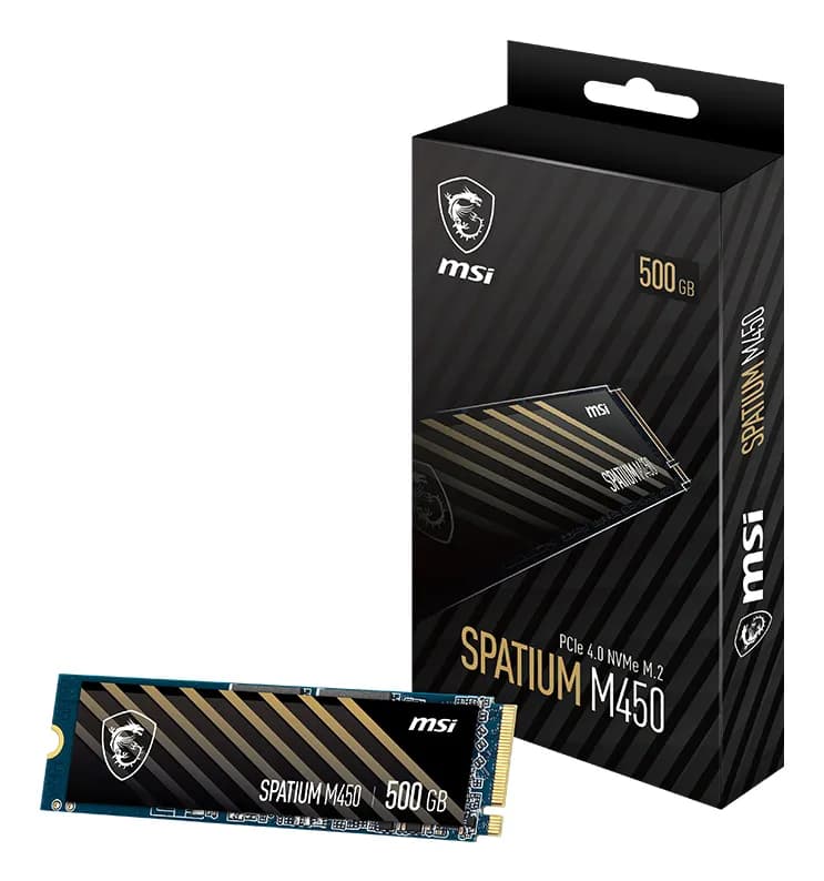 MSI SPATIUM M450 500 Gt M.2 PCIe NVMe -SSD-levy