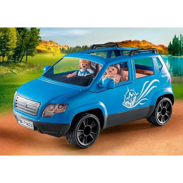 Playmobil Family Fun Asuntovaunu ja auto, rakennuslelu