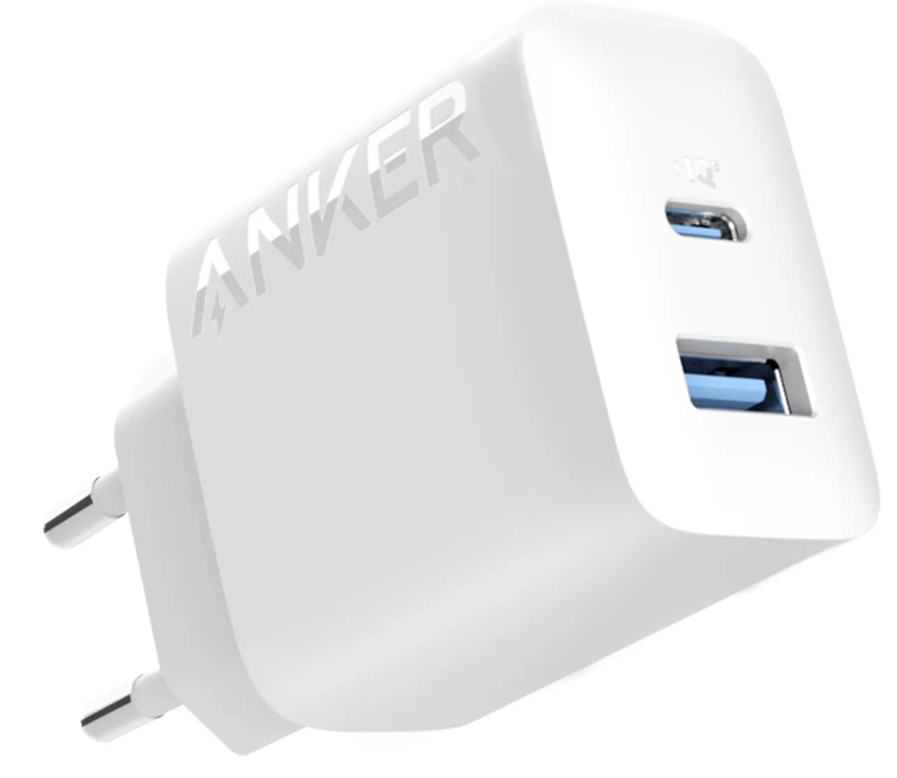 Anker 312 20W 1 x USB-C 1 x USB-A -laturi, Valkoinen