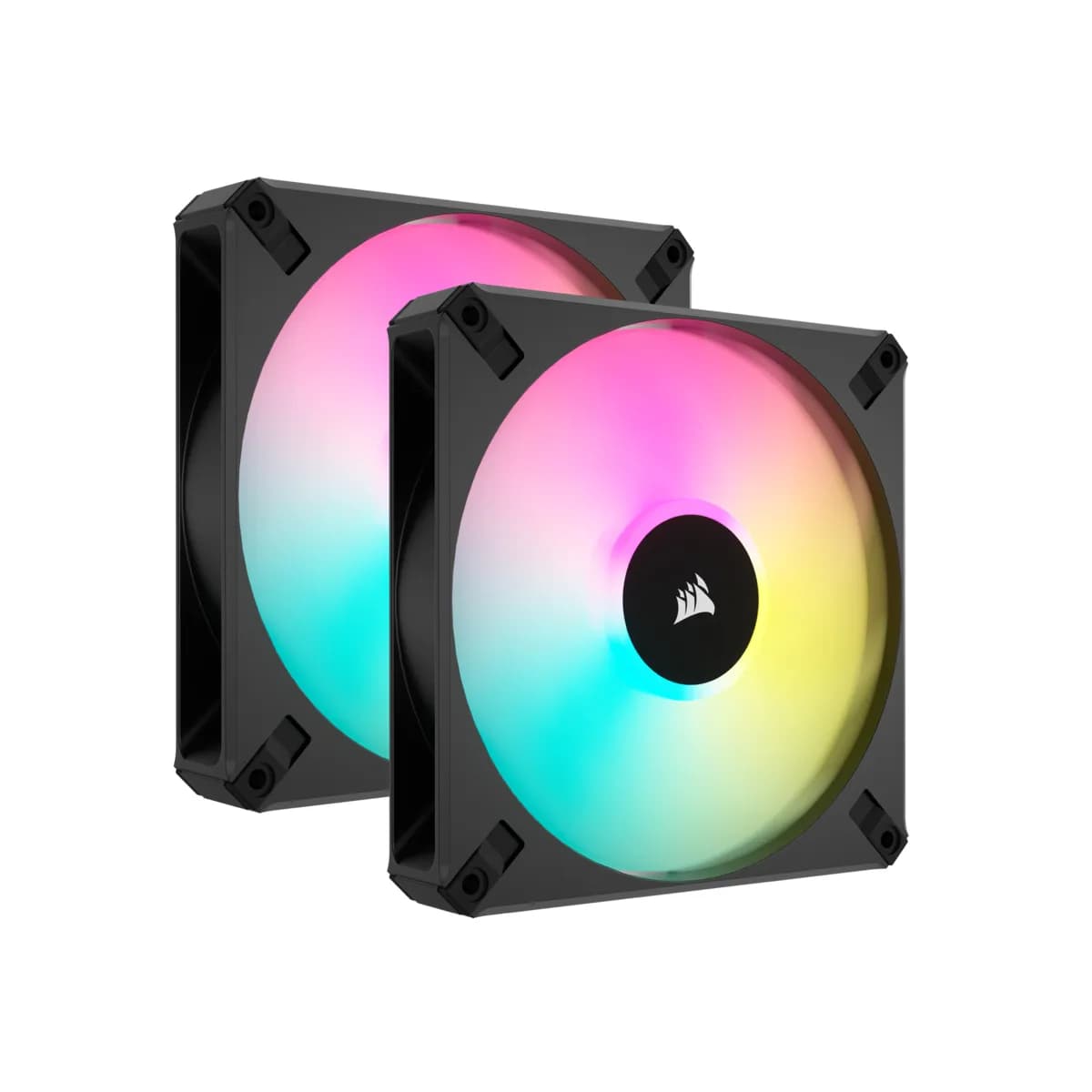 Corsair AF140 RGB Elite, 140 mm, PWM, nestelaakeri RGB -tuuletinsarja, 2 kpl, musta
