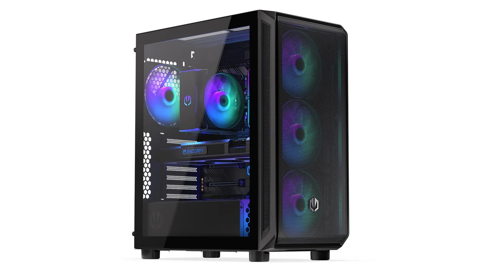 ENDORFY Arx 500 -miditornikotelo ikkunalla ja RGB-valaistuksella, musta