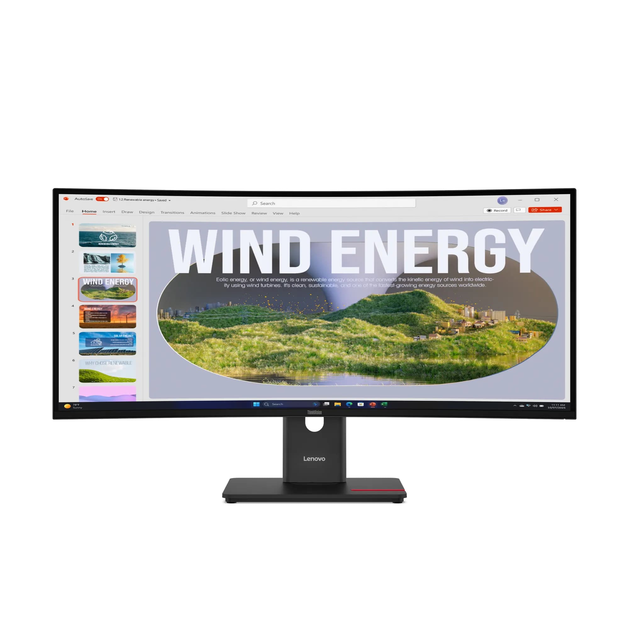Lenovo ThinkVision T34WD-40 34" WQHD, VA, HDR -kaareva näyttö, USB-C hub