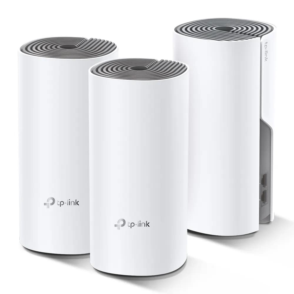TP-Link Deco E4 -mesh WiFi -järjestelmä, Wi-Fi 5, AC1200, Dual-band, 3 kpl, valkoinen