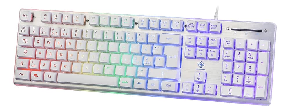 DELTACO GAMING WK75 RGB -ergonominen pelinäppäimistö, valkoinen