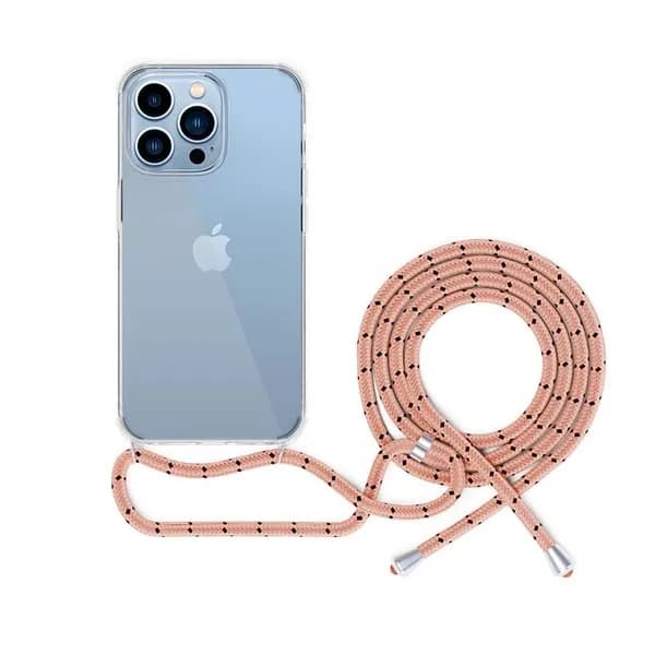 Epico Nake String, iPhone 13 Pro Max -suojakuori, Läpinäkyvä, Vaaleanpunainen