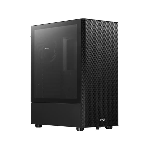XPG VALOR MESH -miditornikotelo ikkunalla, musta
