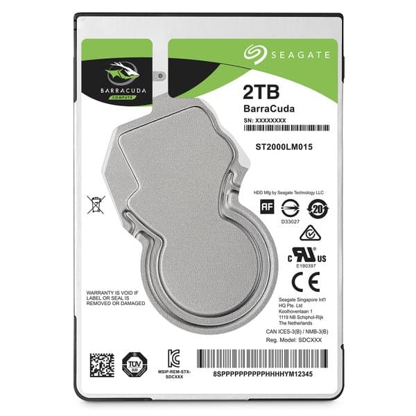 Seagate BarraCuda 2.5" 2 Tt, 5400 RPM, 128 MB, SATA 6 Gb/s -kovalevy