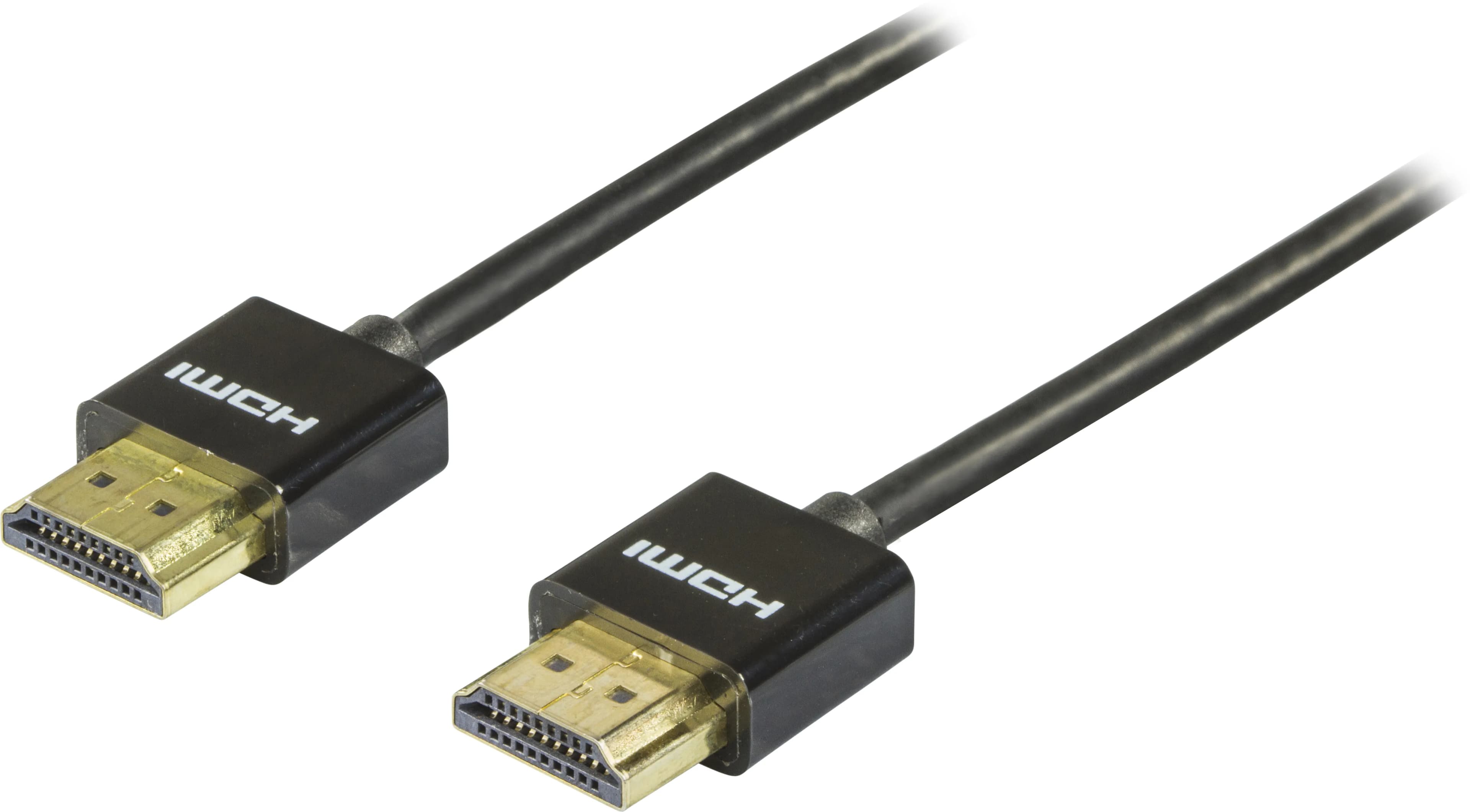 DELTACO HDMI 1.4 Ohut -kaapeli, jossa Ethernet, 3 m, musta