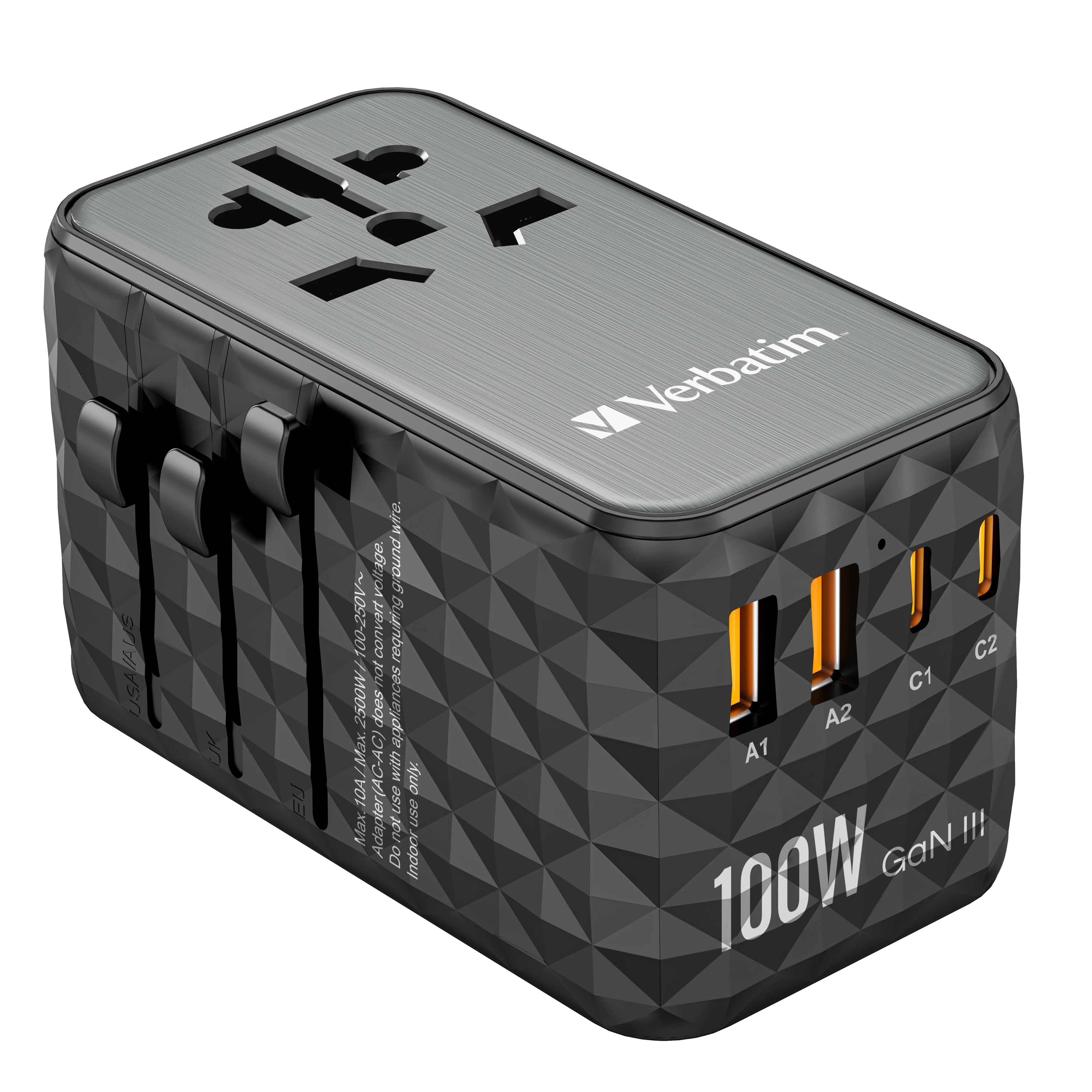 Verbatim Travel Adapter with 2 x USB-C PD - USB-laturi