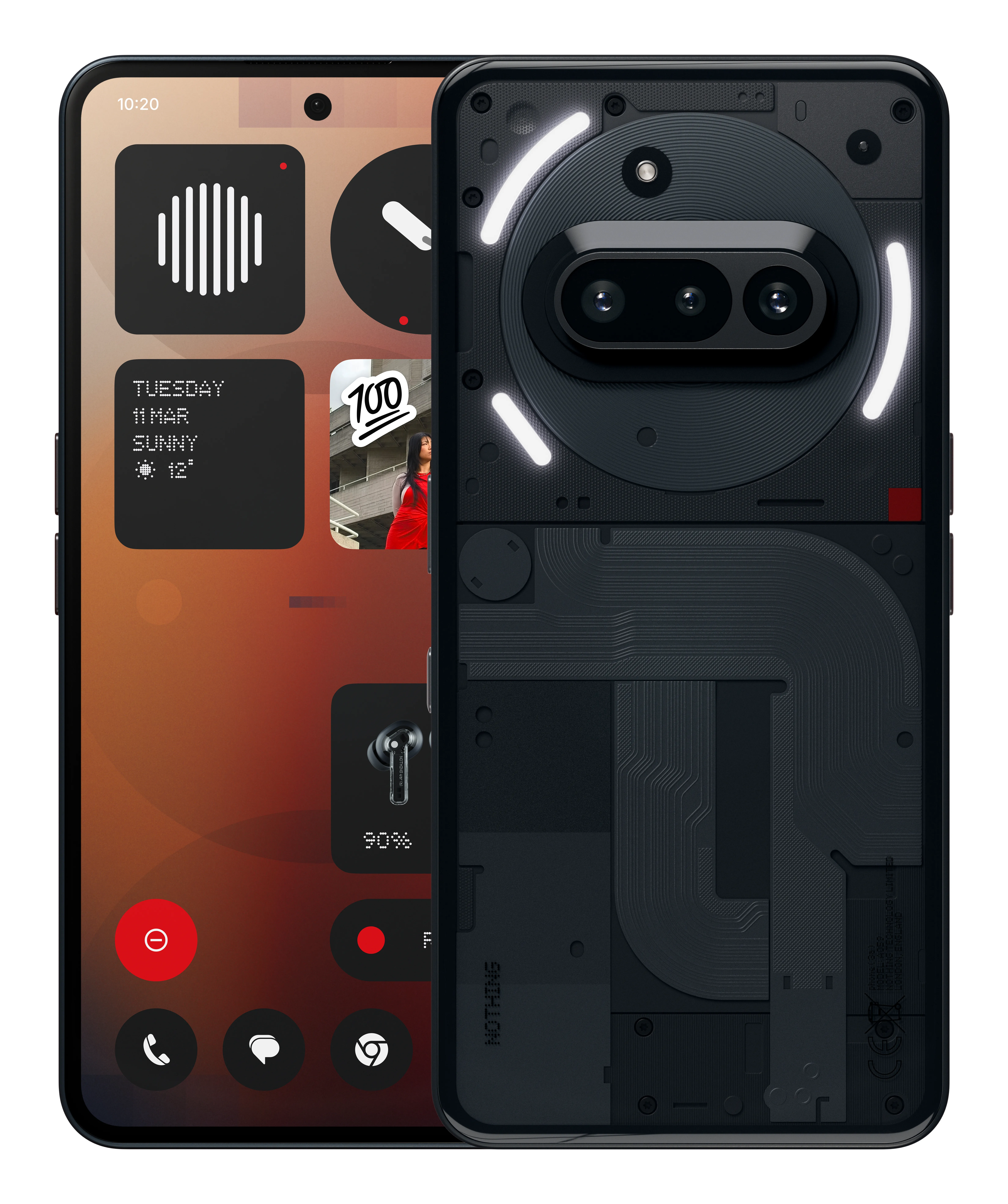 Nothing Phone (3a) 12/256 Gt -puhelin, musta