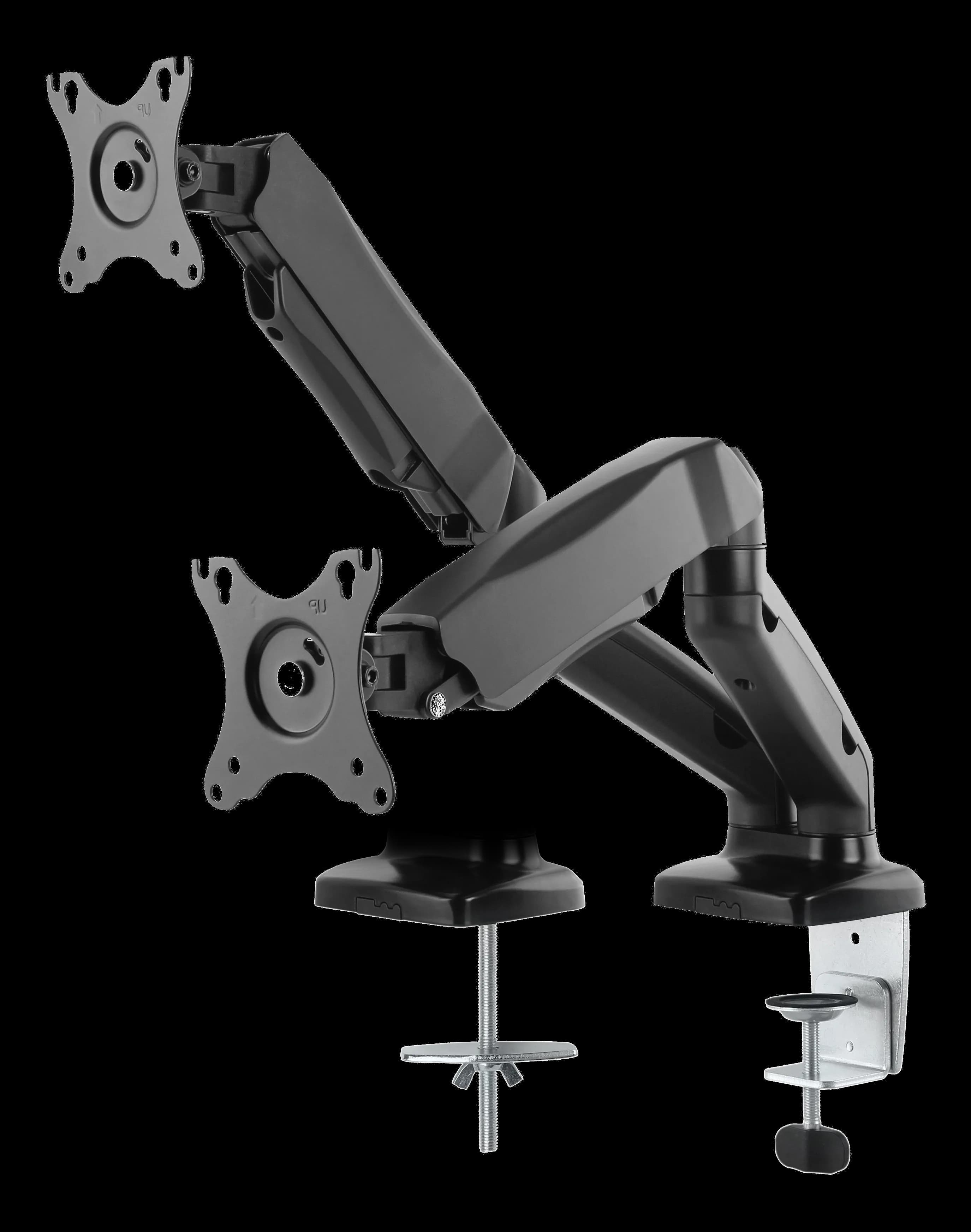 Deltaco ARM-1300 -monitorivarsi kahdelle näytölle 17-32", kaasujousella, 9 kg, musta