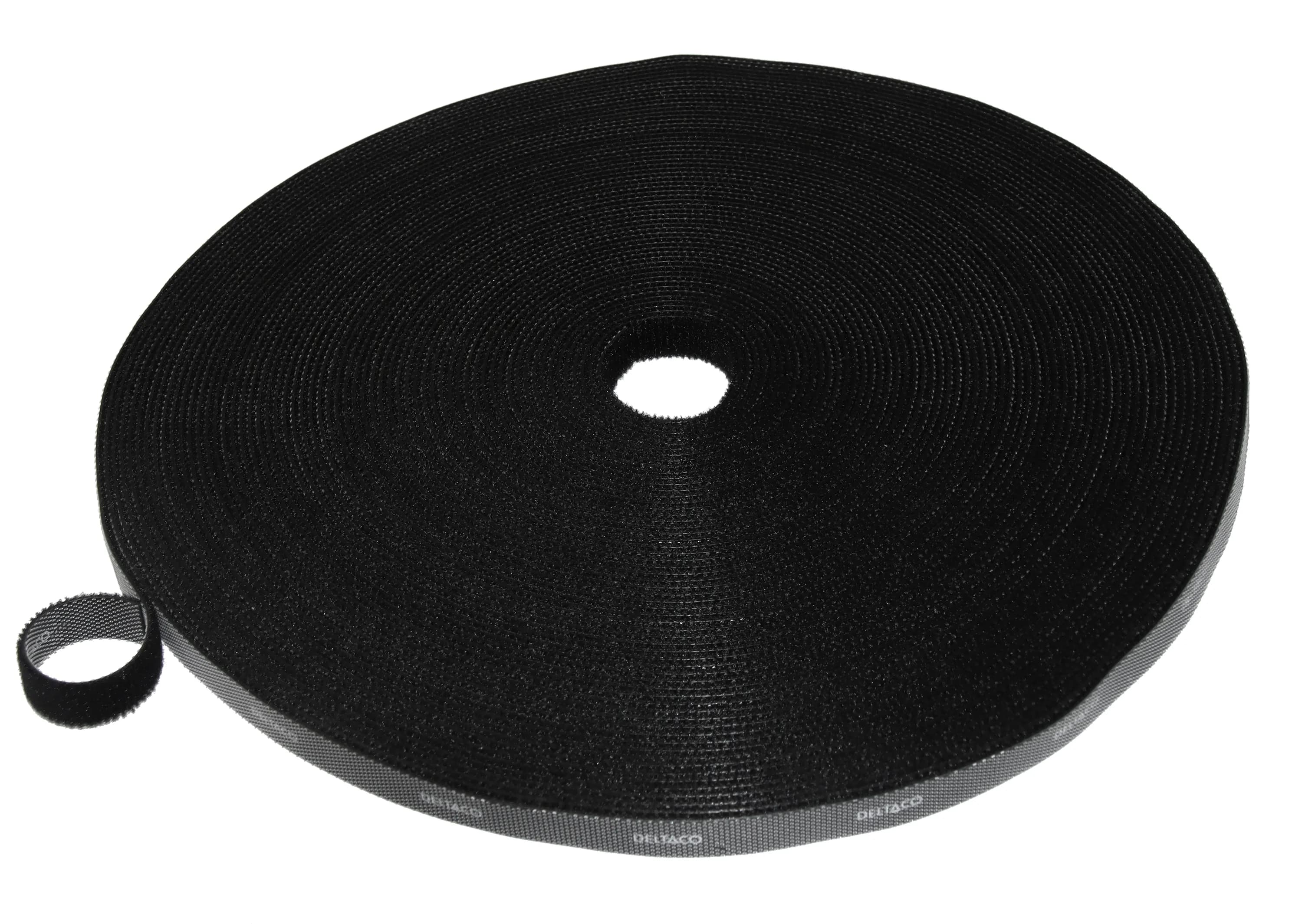 DELTACO tarranauha, 10mm leveys, 25m rulla, musta