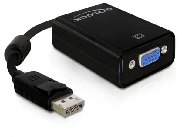 De-Lock  VGA – DisplayPort -adapteri, Musta