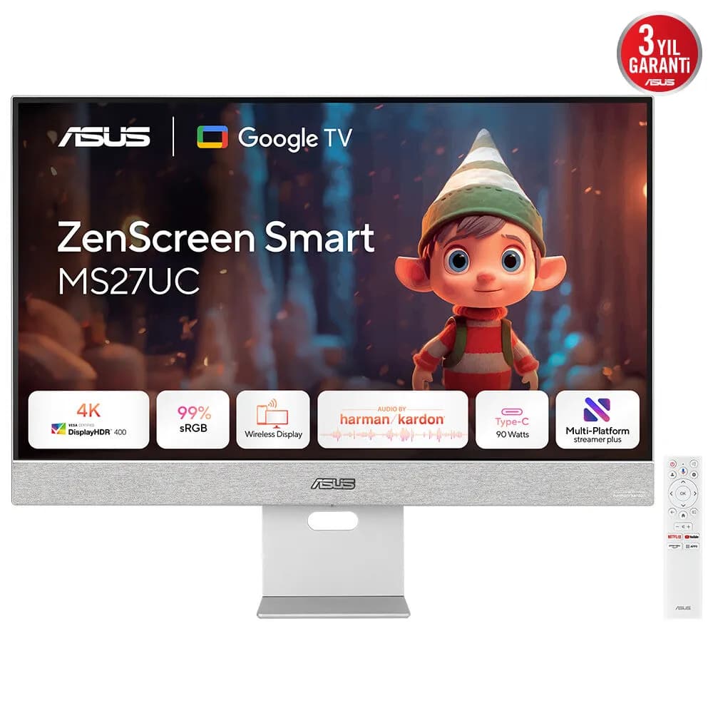 Asus ZenScreen Smart MS27UC 27" 4K UHD, IPS, HDR -näyttö, USB-C hub