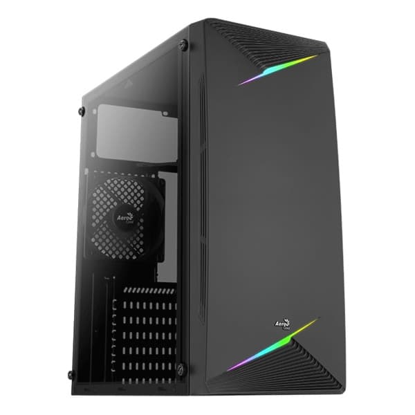 Aerocool Talon-A-BK-V1 -miditornikotelo ikkunalla ja RGB-valaistuksella, musta