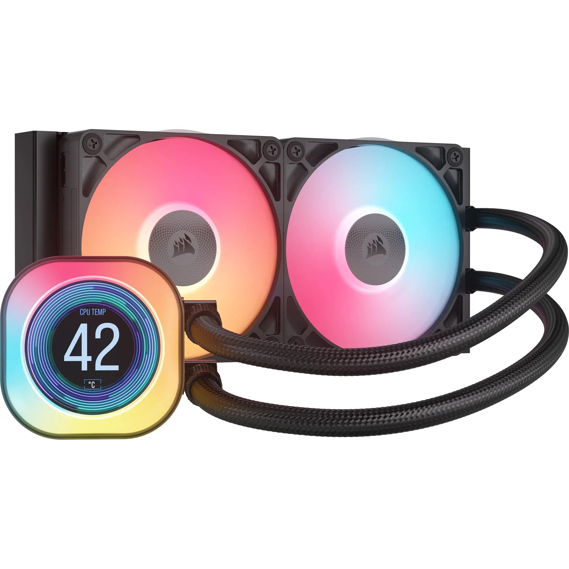 Corsair iCUE LINK TITAN RX LCD 240mm RGB -nestejäähdytin, musta