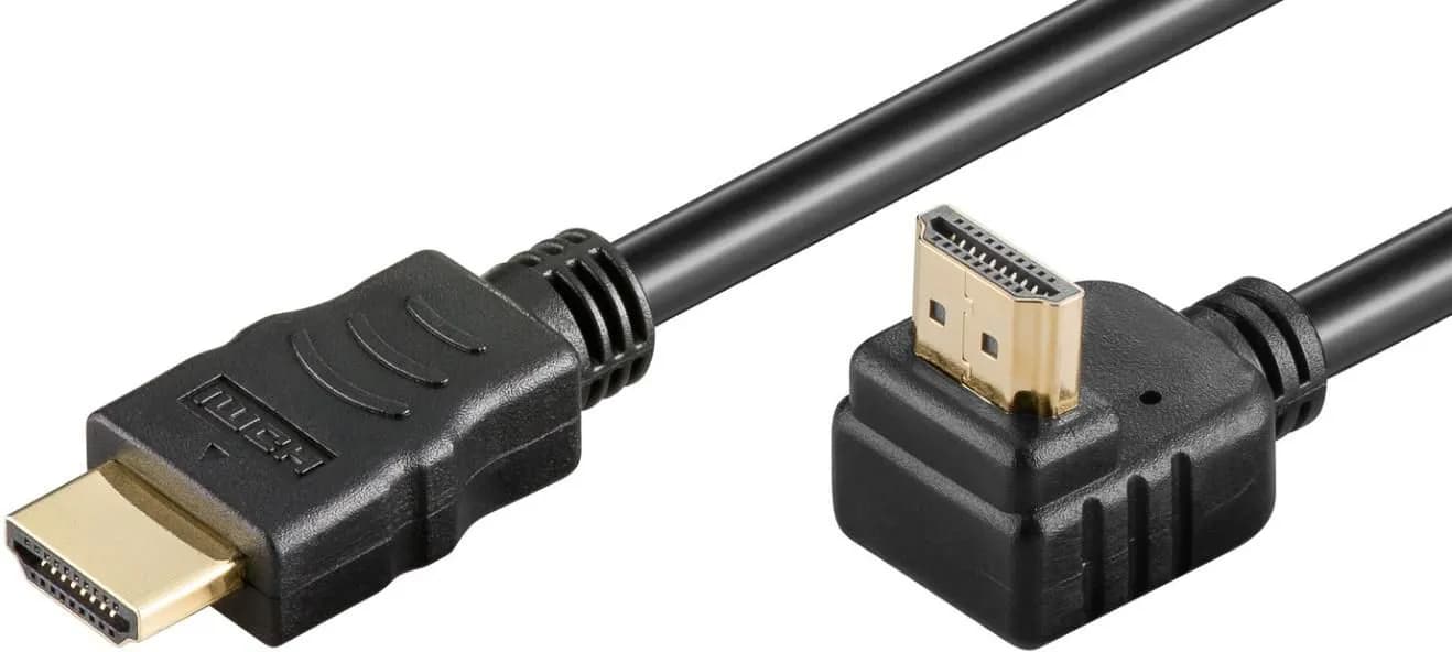 MicroConnect Angled HDMI 2.0 -kaapeli, jossa Ethernet, 4K, 3 m, musta