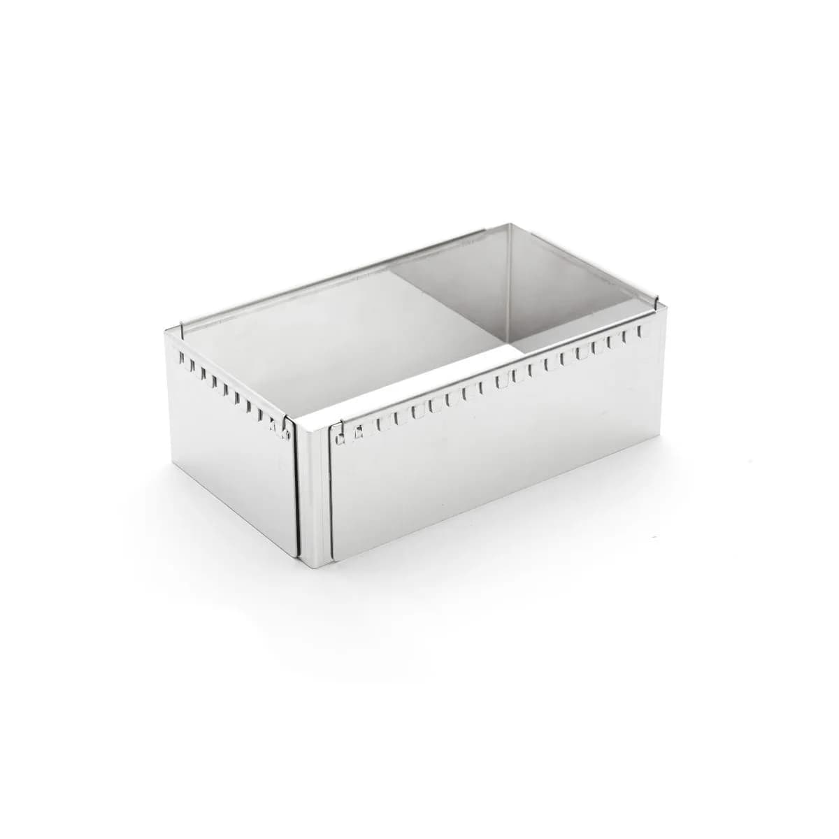 De Buyer 3013.21 Säädettävä suorakulmainen leivontakehys, 21,5–40 x 11,5–21 cm, 75 mm, ruostumaton teräs