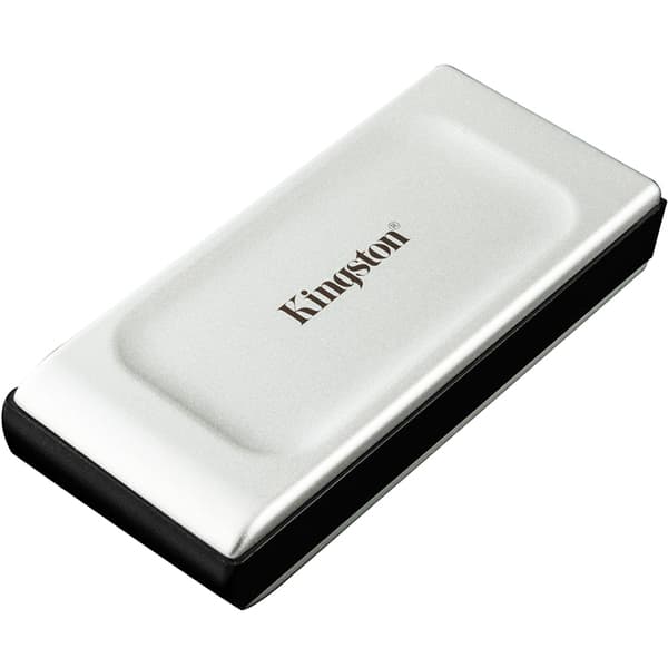 Kingston XS2000 500 Gt USB 3.2 Gen 2x2 (USB-C) -ulkoinen SSD, kannettava, iskunkestävä, roiskesuojattu, musta, hopea