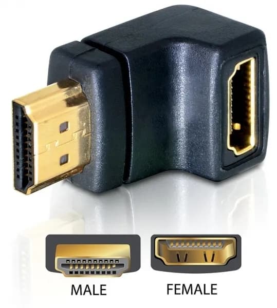 DeLOCK HDMI-adapter, 19-pin ha till ho, vinklad