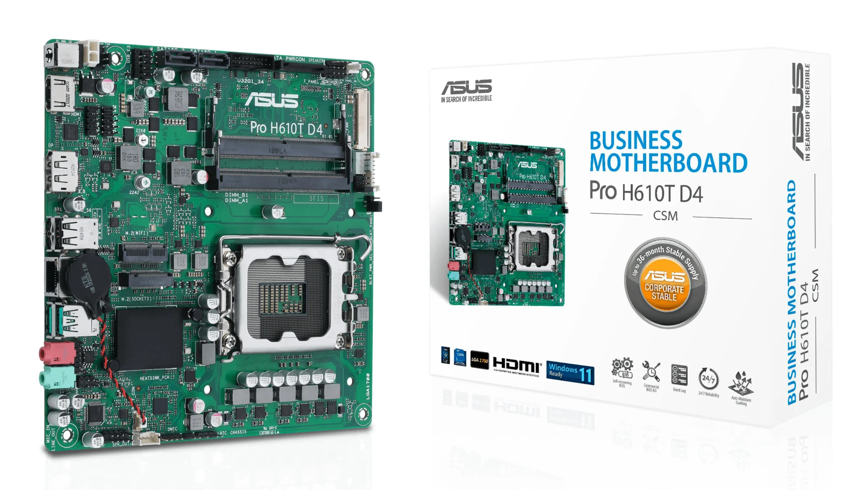 Asus PRO H610T D4-CSM LGA1700 Mini-ITX -emolevy