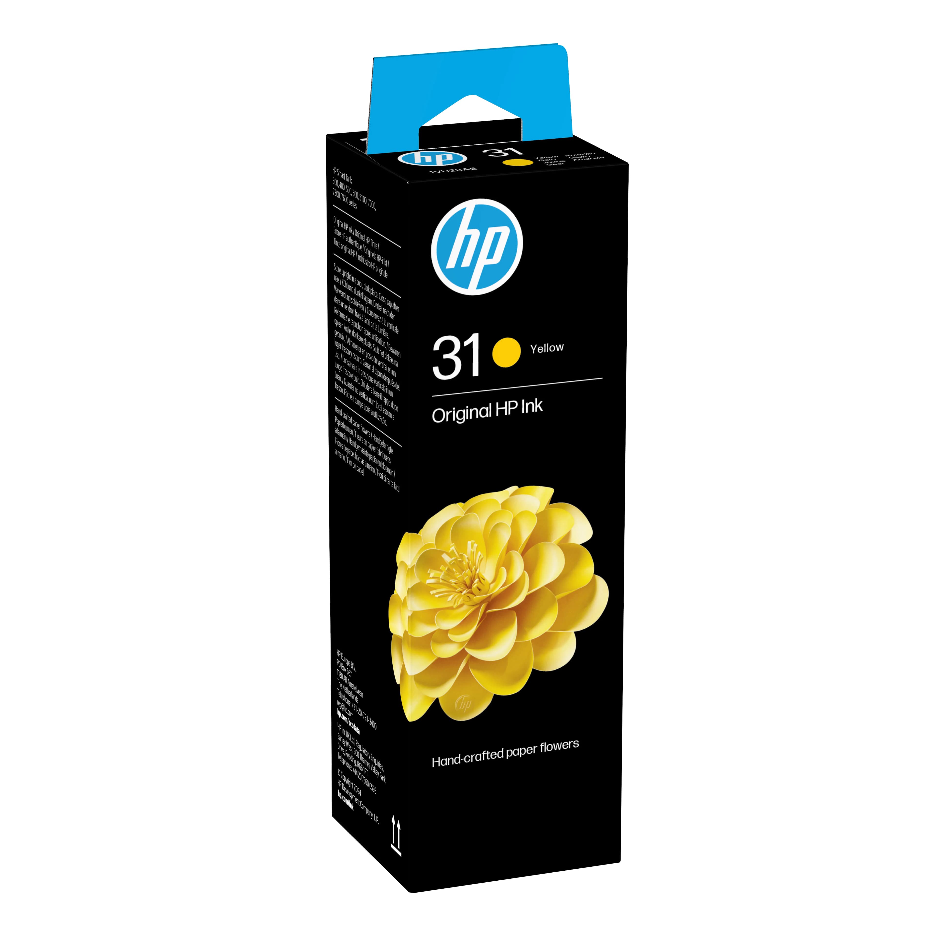 HP 31-mustepullo, 70 ml, keltainen