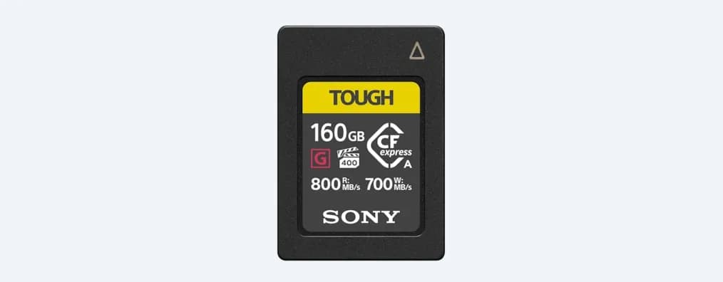 Sony TOUGH 160 Gt CFexpress Type A U3 VPG 400 A2 -muistikortti, musta, keltainen