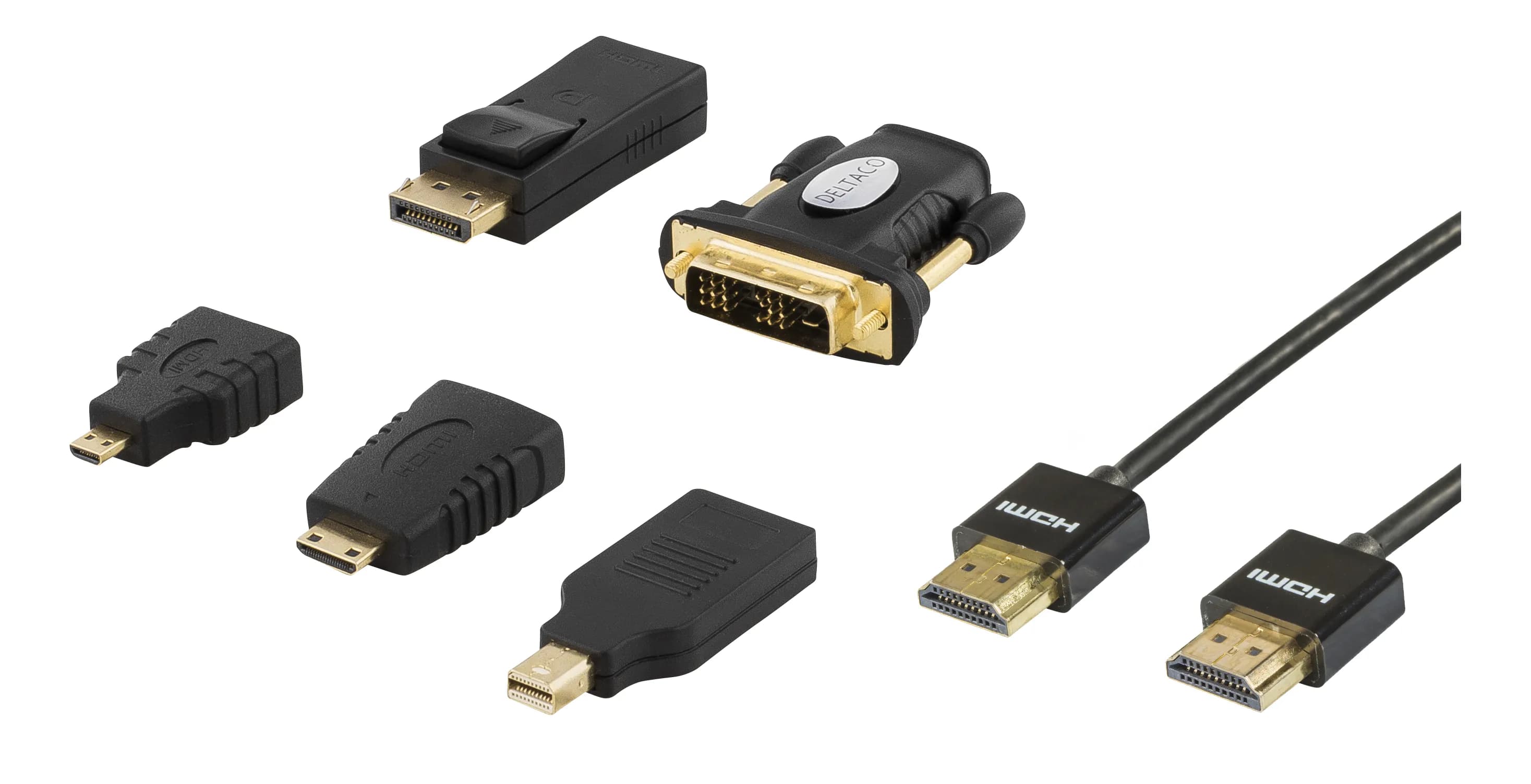 Deltaco  DisplayPort – HDMI -adapteri, Musta