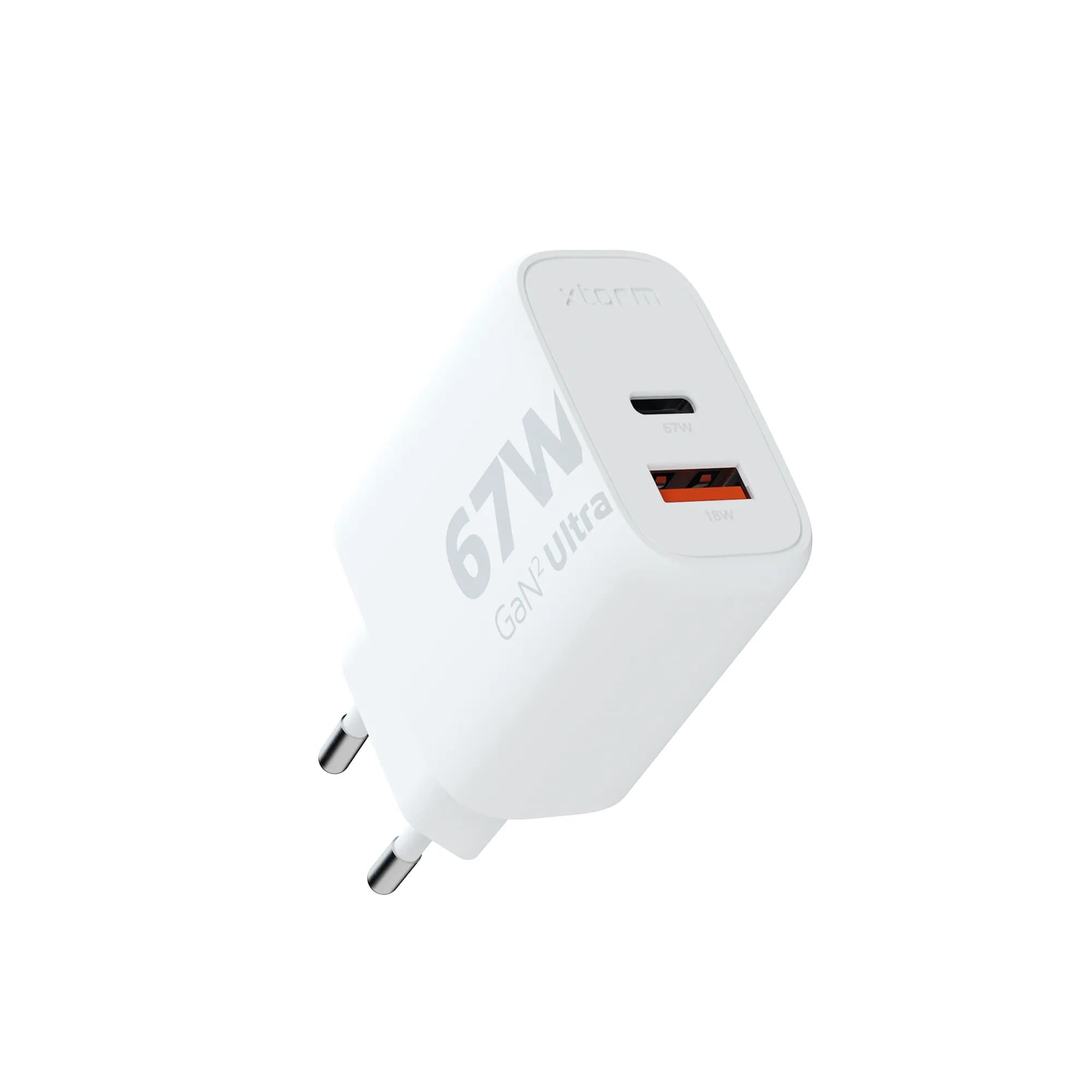 Xtorm 67W GaN2 Ultra Kotilaturi USB-C PD/USB-A -laturi, Valkoinen