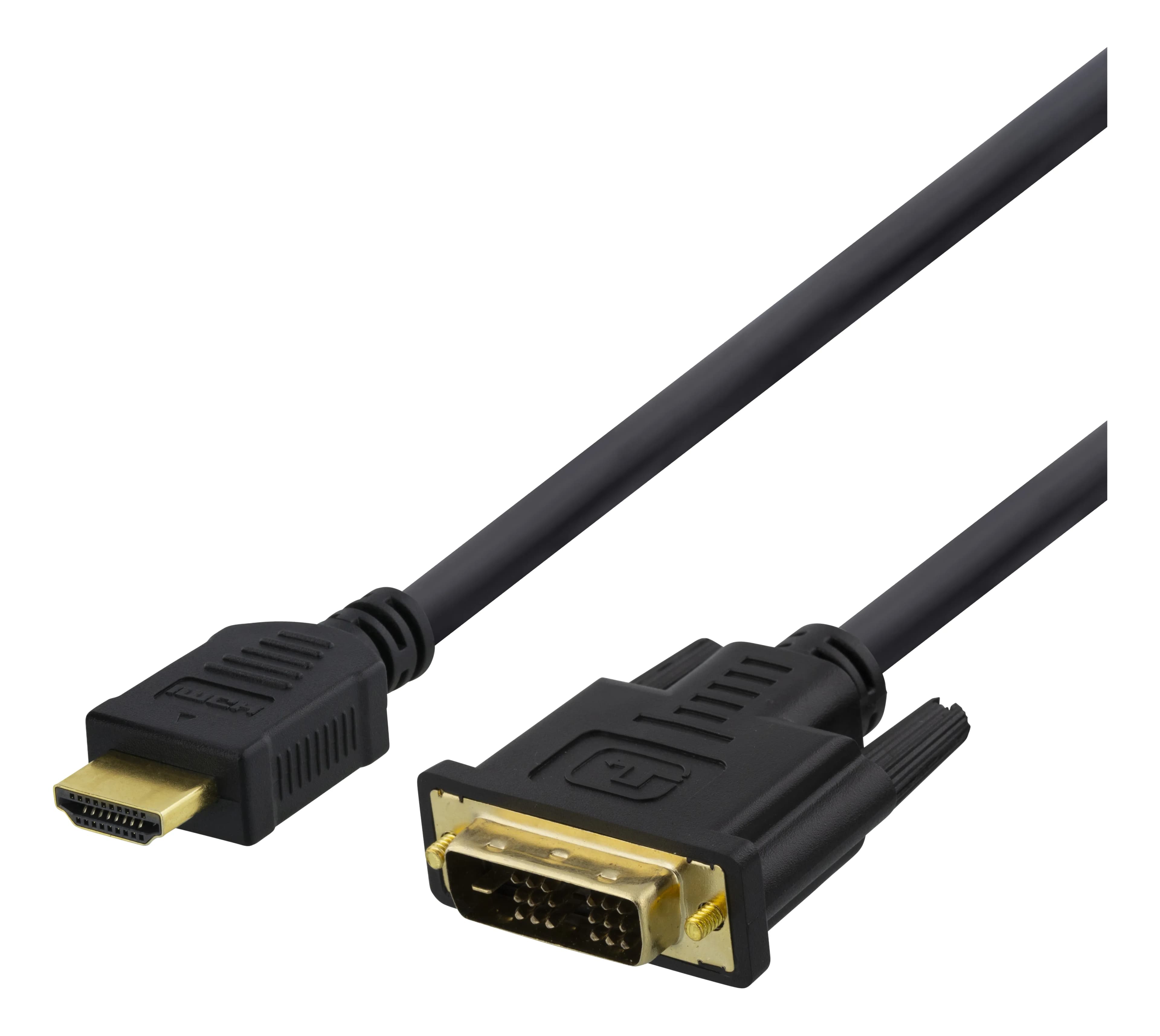 Deltaco HDMI – DVI-D Single Link -kaapeli, 7 m, musta