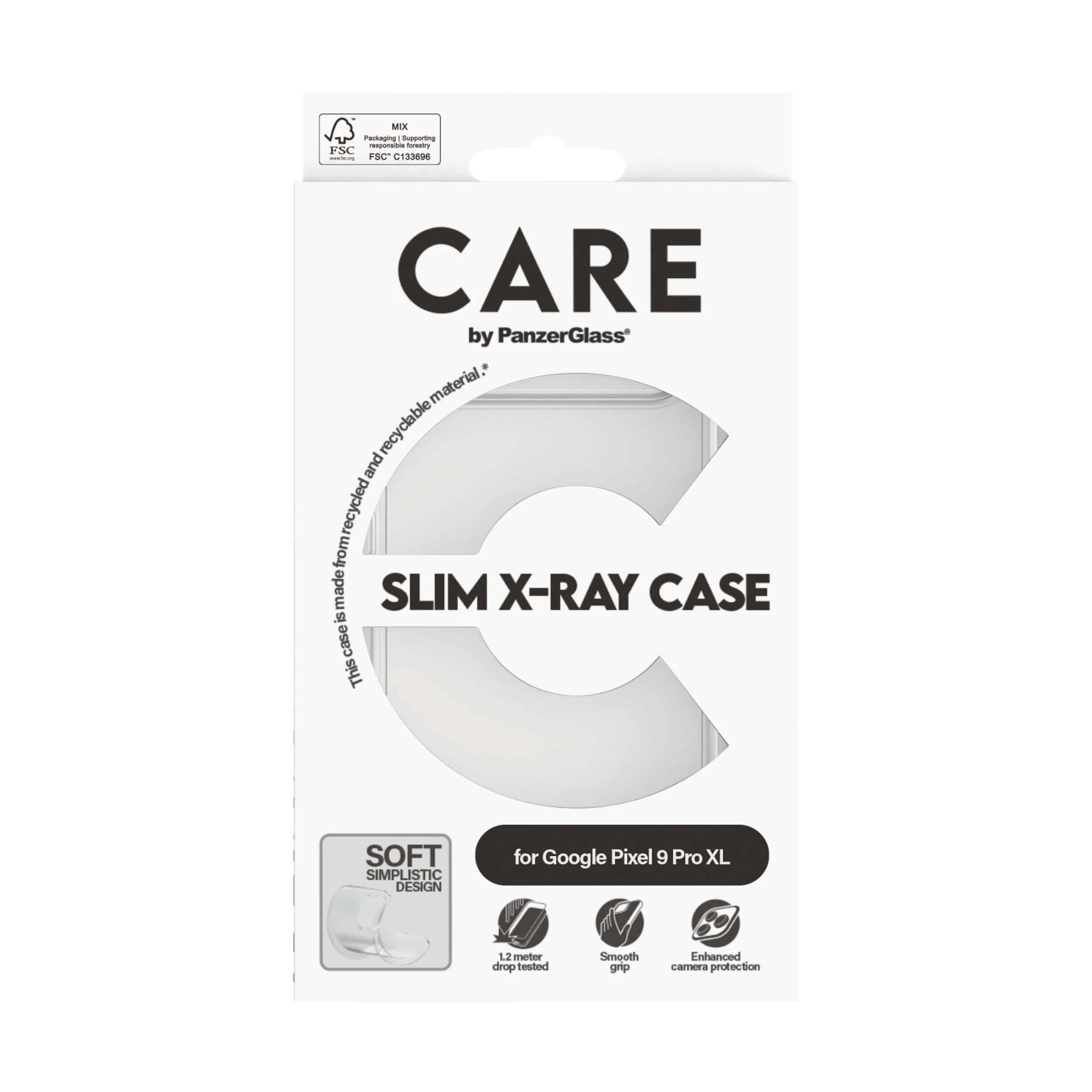Care by PanzerGlass Pixel 9 Pro XL Fashionable -suojakuori, Läpinäkyvä