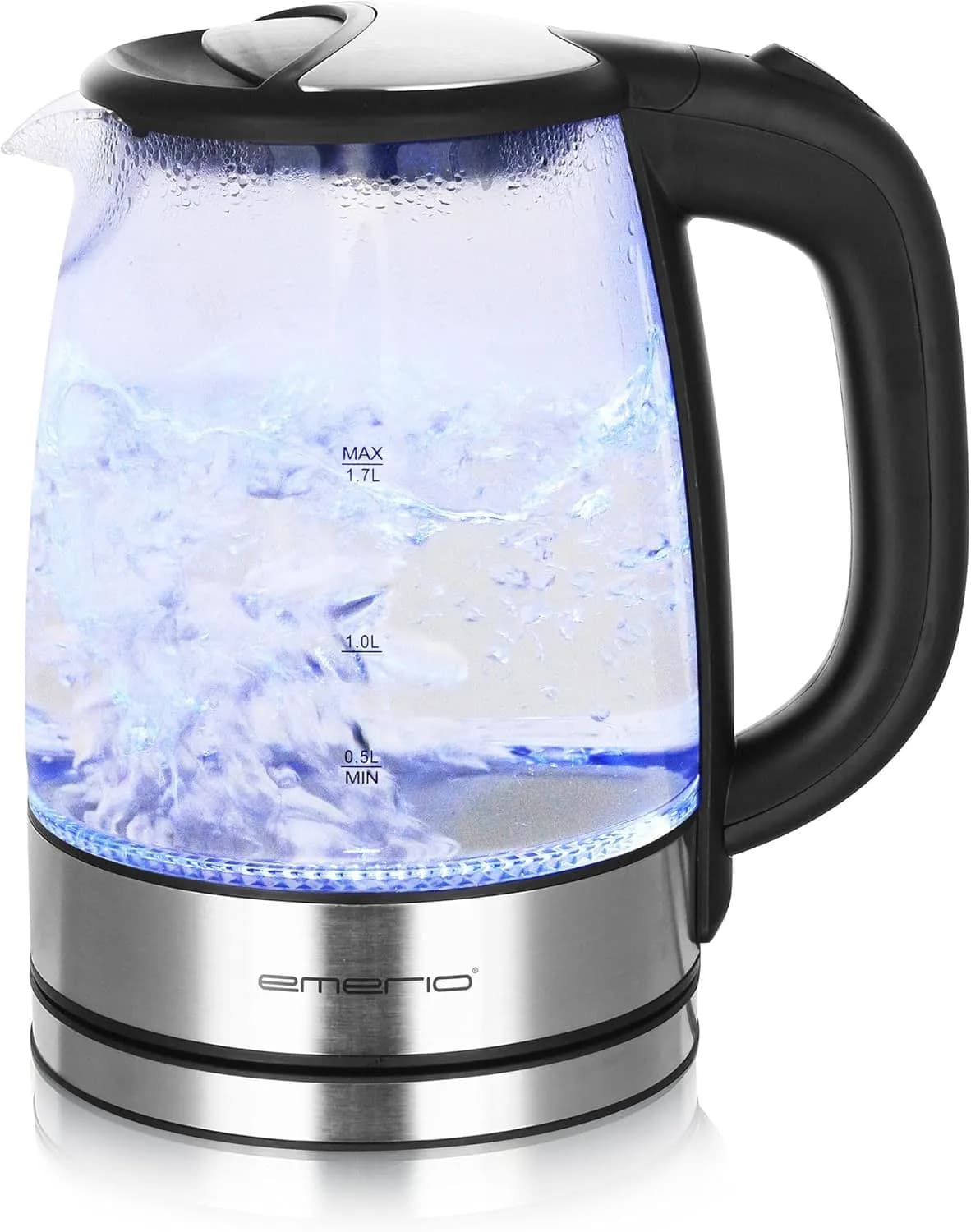 Emerio WK-119988.7 -vedenkeitin, 1,7 l, 2200 W, lasi