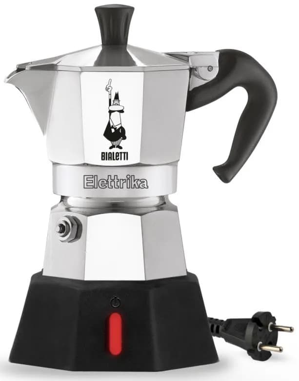 Bialetti Moka Elettrika -mutteripannu, 2 kuppia, alumiini, hopea