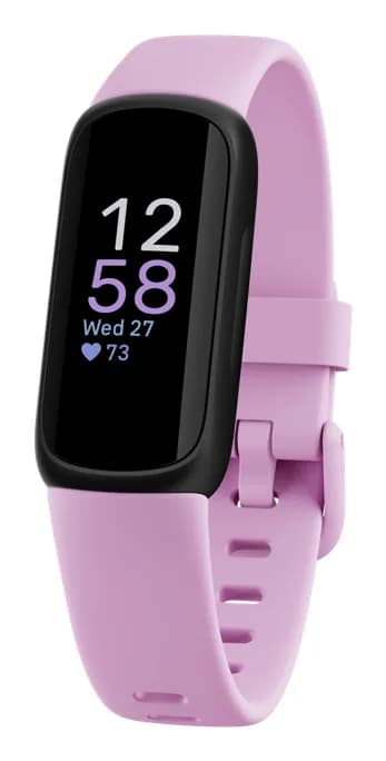 Fitbit Inspire 3 AMOLED -aktiivisuusranneke, musta/Lilac Bliss
