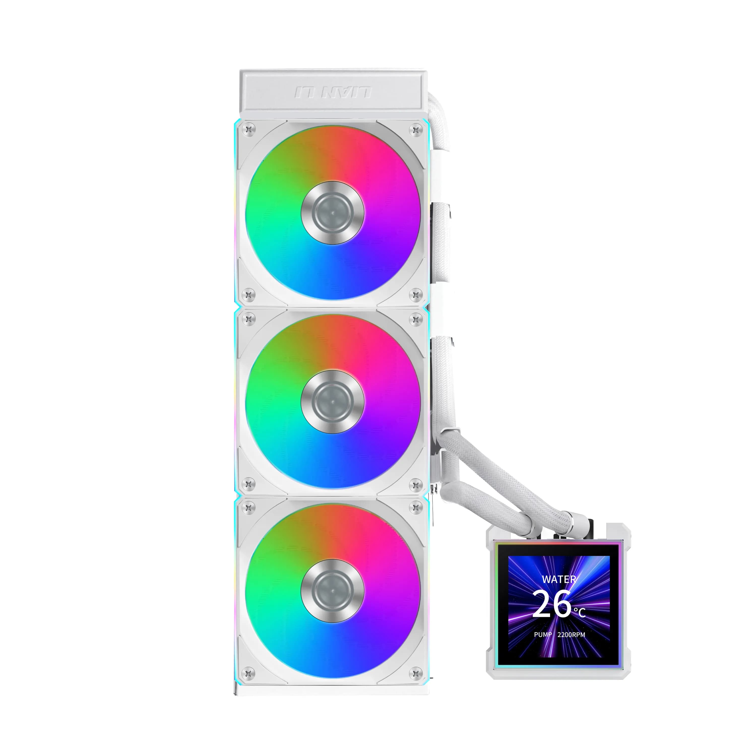 Lian Li HydroShift II LCD-S 360mm ARGB -nestejäähdytin, valkoinen