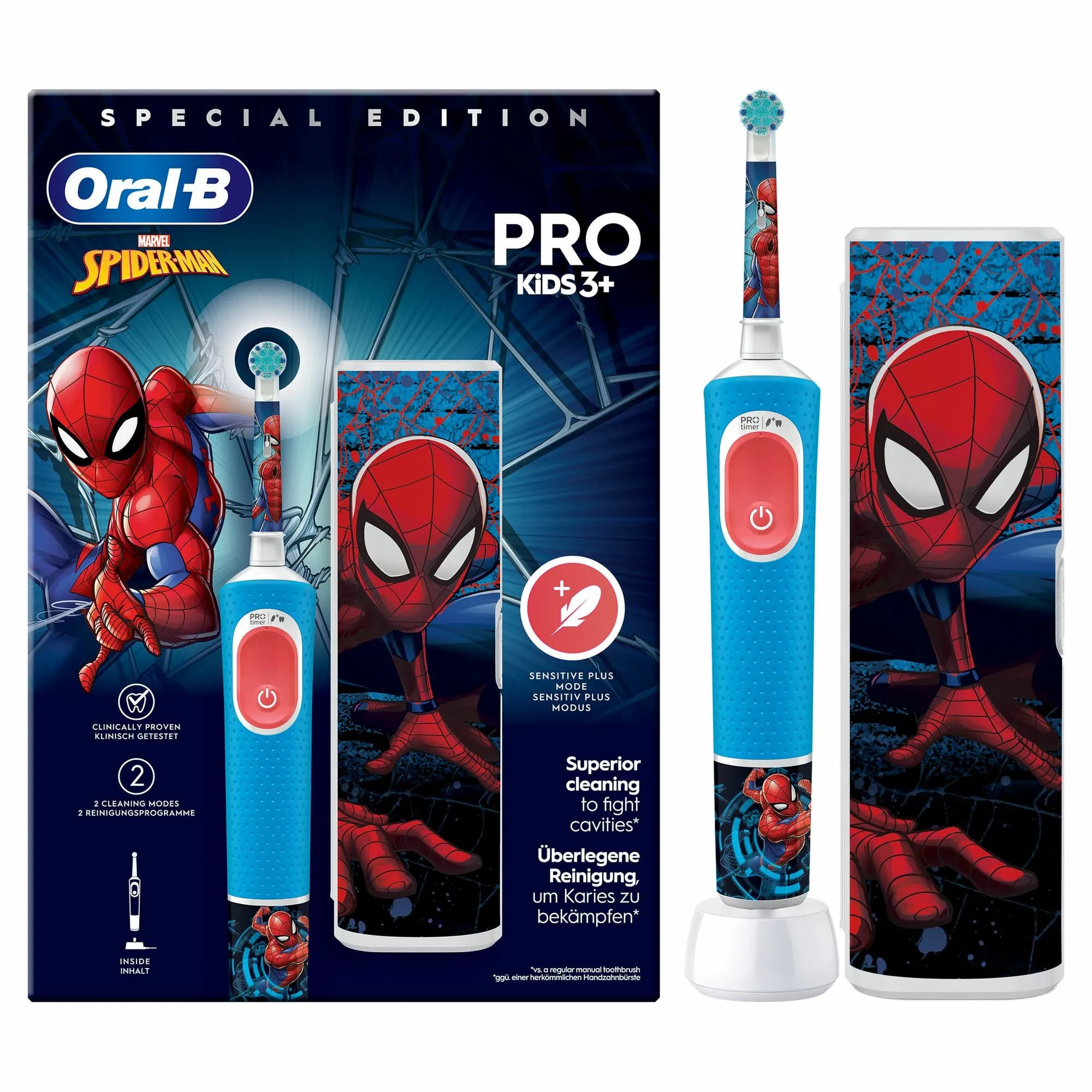 Oral-B Vitality Pro Kids Spider-Man -sähköhammasharja, sininen/punainen