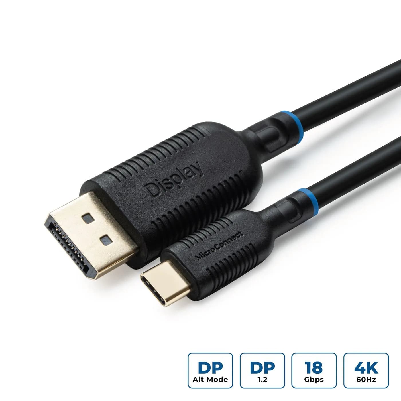 MicroConnect MC-USBCDP5 USB-C – DisplayPort -kaapeli, 5 m, musta