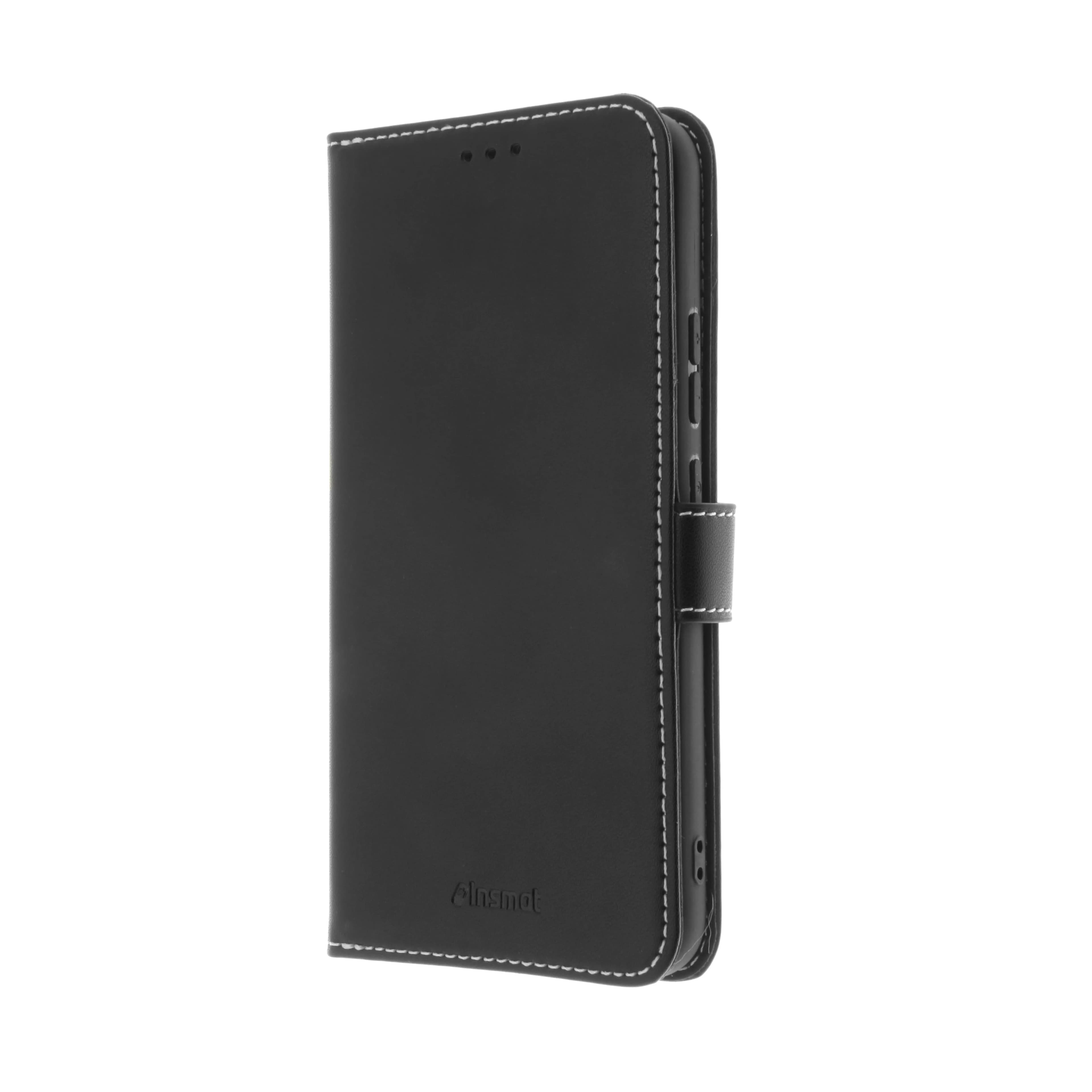 Insmat Flip Case, Galaxy A14 -lompakkokotelo, Musta