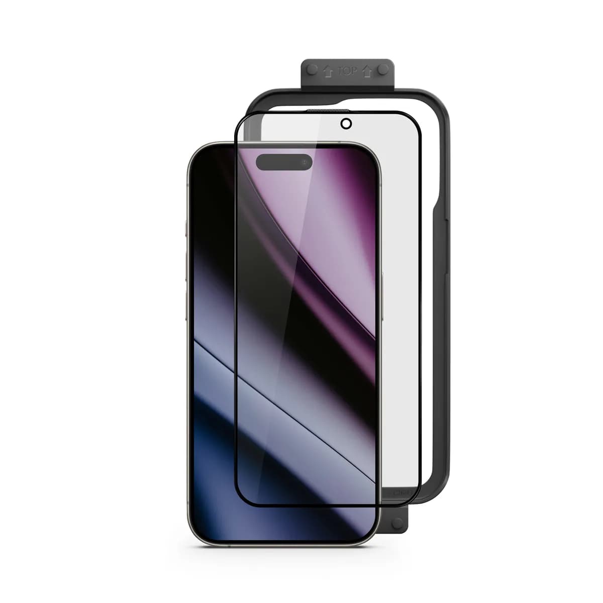 Epico AntiBlue Glass 3D for iPhone 16 Plus with install frame