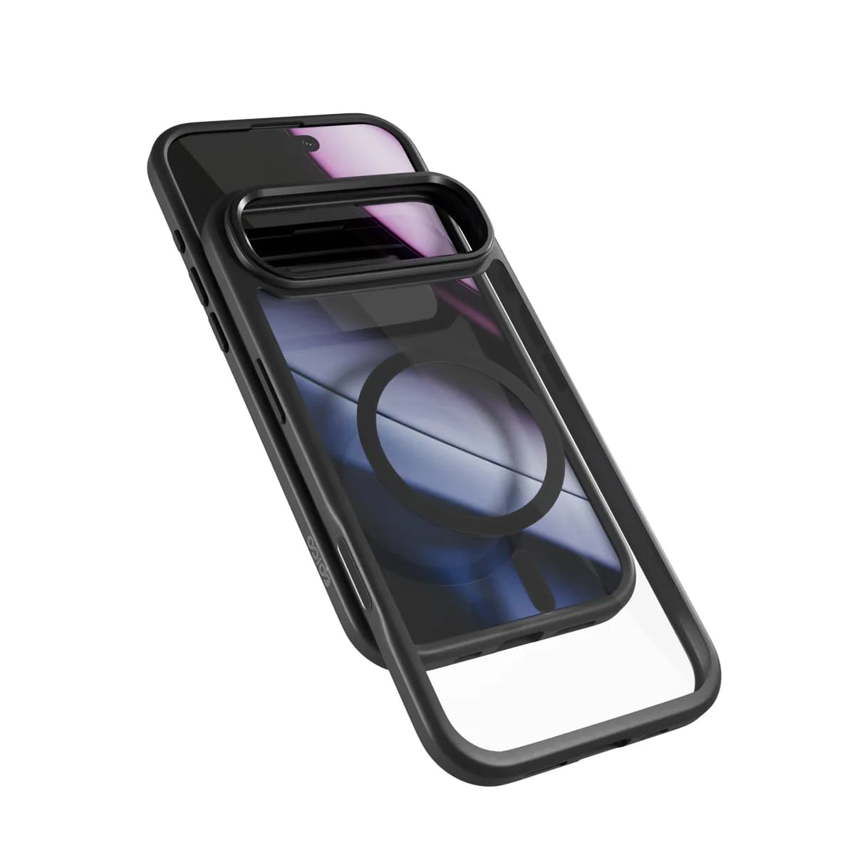 Epico Hero Pro Mag+ Case iPhone Air Qi2  &  MagSafe yhteensopiva, Läpinäkyvä musta