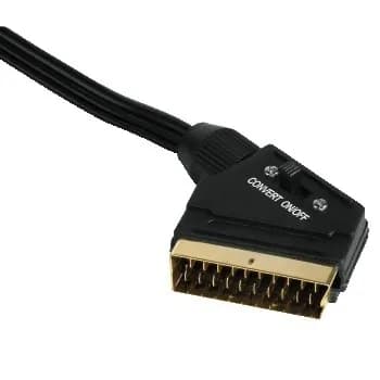 Hama  S-Video (4-pin) + 3.5mm – SCART (21-pin) -adapteri, Musta