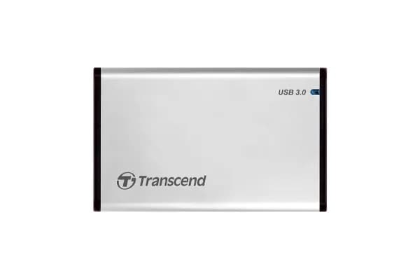 Transcend StoreJet 25S3 2,5" HDD/SSD-ulkoisen aseman kotelo, USB 3.2 Gen 1, UASP-tuki, hopea