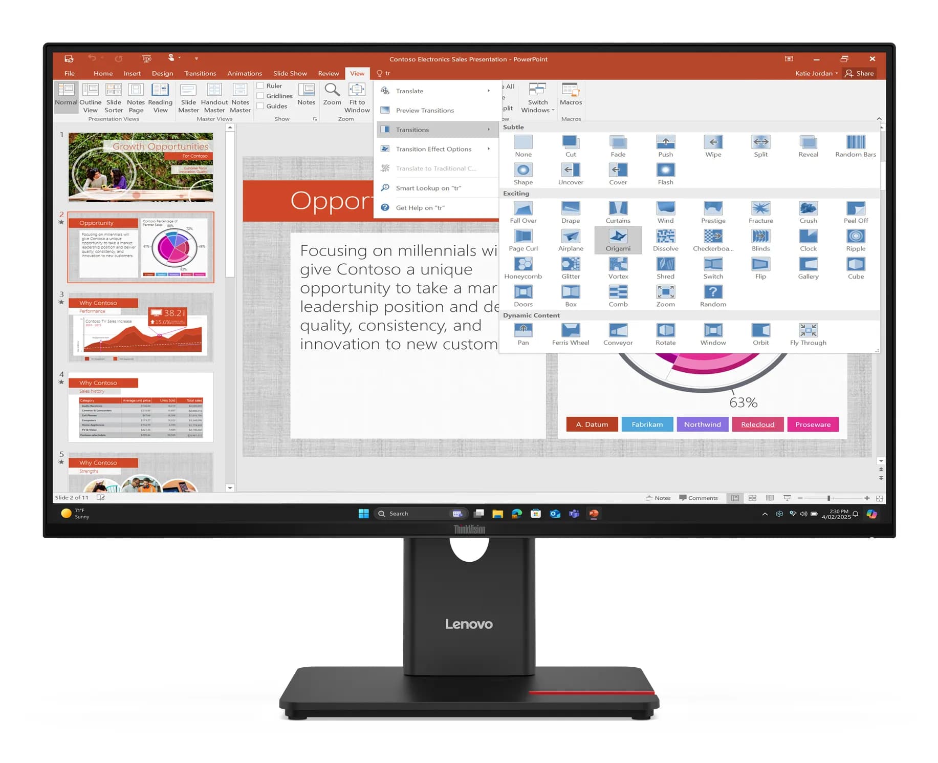 Lenovo ThinkVision T27-40 27" Full HD, IPS -näyttö, USB-C hub