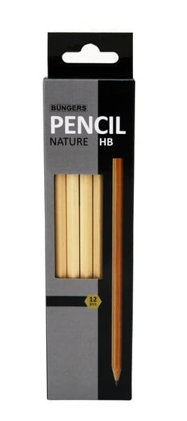 Bungers lyijykynä Nature HB, 12 kpl