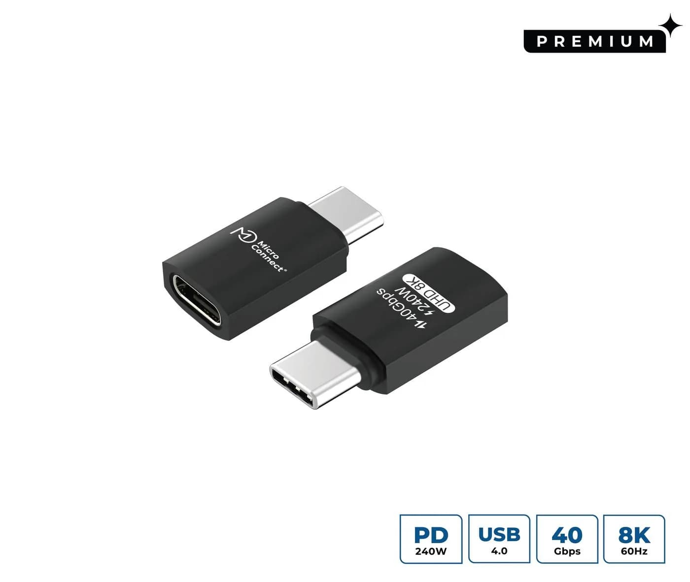 Premium USB4 Gen 3x2 USB-C adapter, 40Gbps, 240W