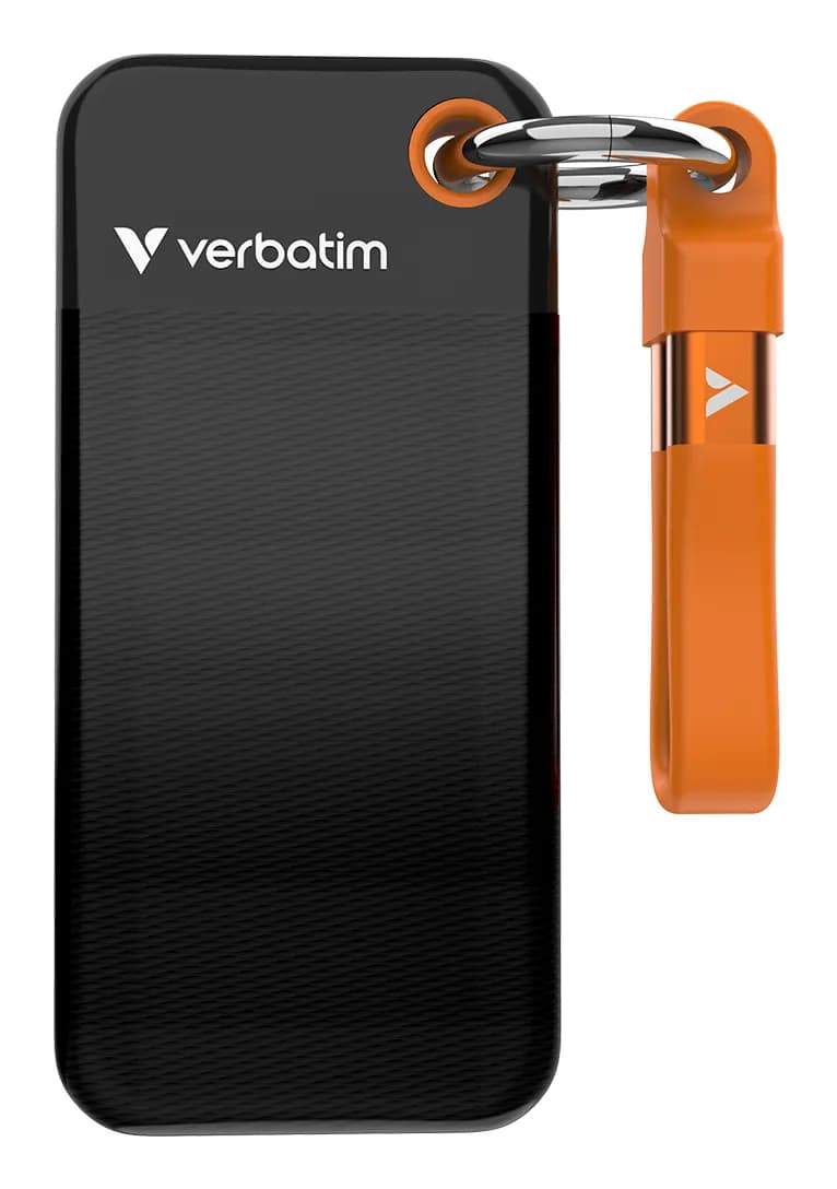 Verbatim Pocket SSD 1 Tt USB 3.2 Gen 2 (USB-C) -ulkoinen SSD, kannettava, Black/Orange