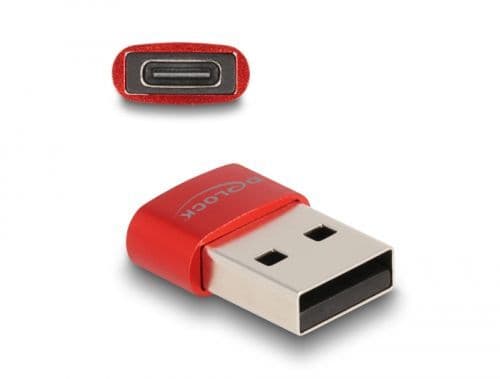 DeLock  USB 2.0 Adapter USB Type-A male to USB Type-C female red